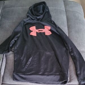 Under Armour Black Hoodie with Pink Emblem